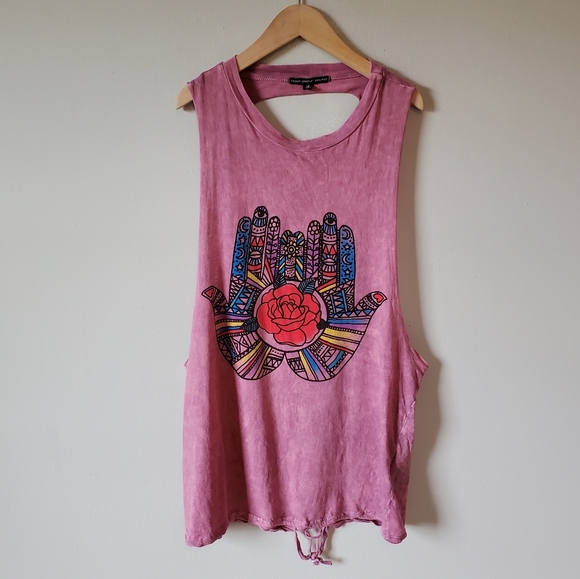 Urban Outfitters Tops - UO Truly Madly Deeply Graphic Front Open Back Tank